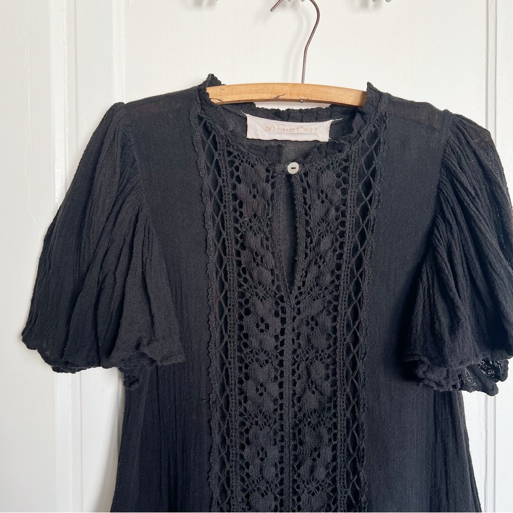 Jen’s Pirate Booty • Trickster Mini Dress in Black cotton gauze crochet lace - Picture 3 of 12